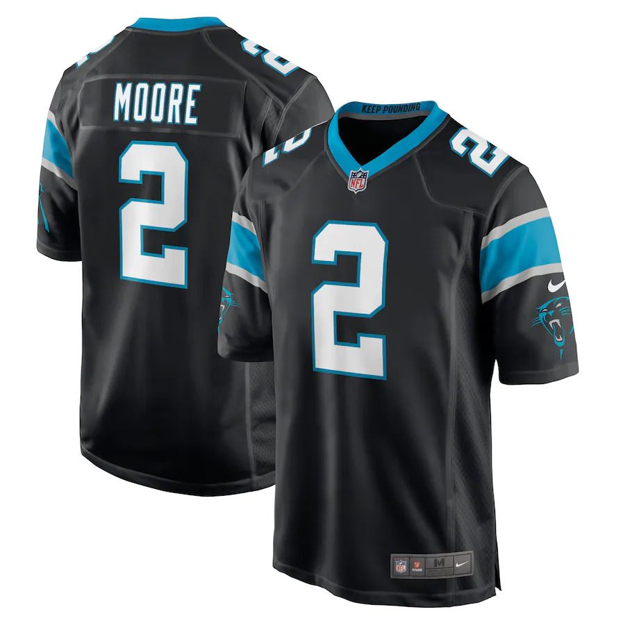 Men Carolina Panthers #2 D.J. Moore Nike Black Game NFL Jersey